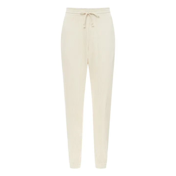 Baserange Jogger Côtelé Coton Bio | Blanc cassé