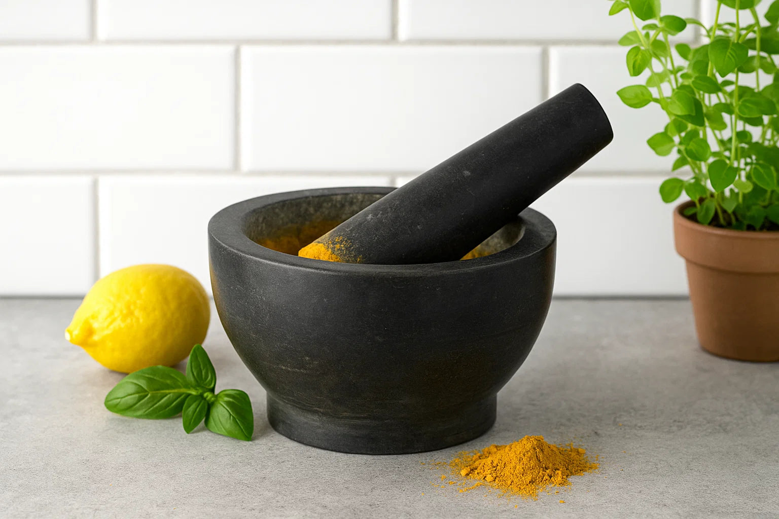 Imperial Kitchen Vijzel Graniet - Zwart - Ã¸ 18 cm