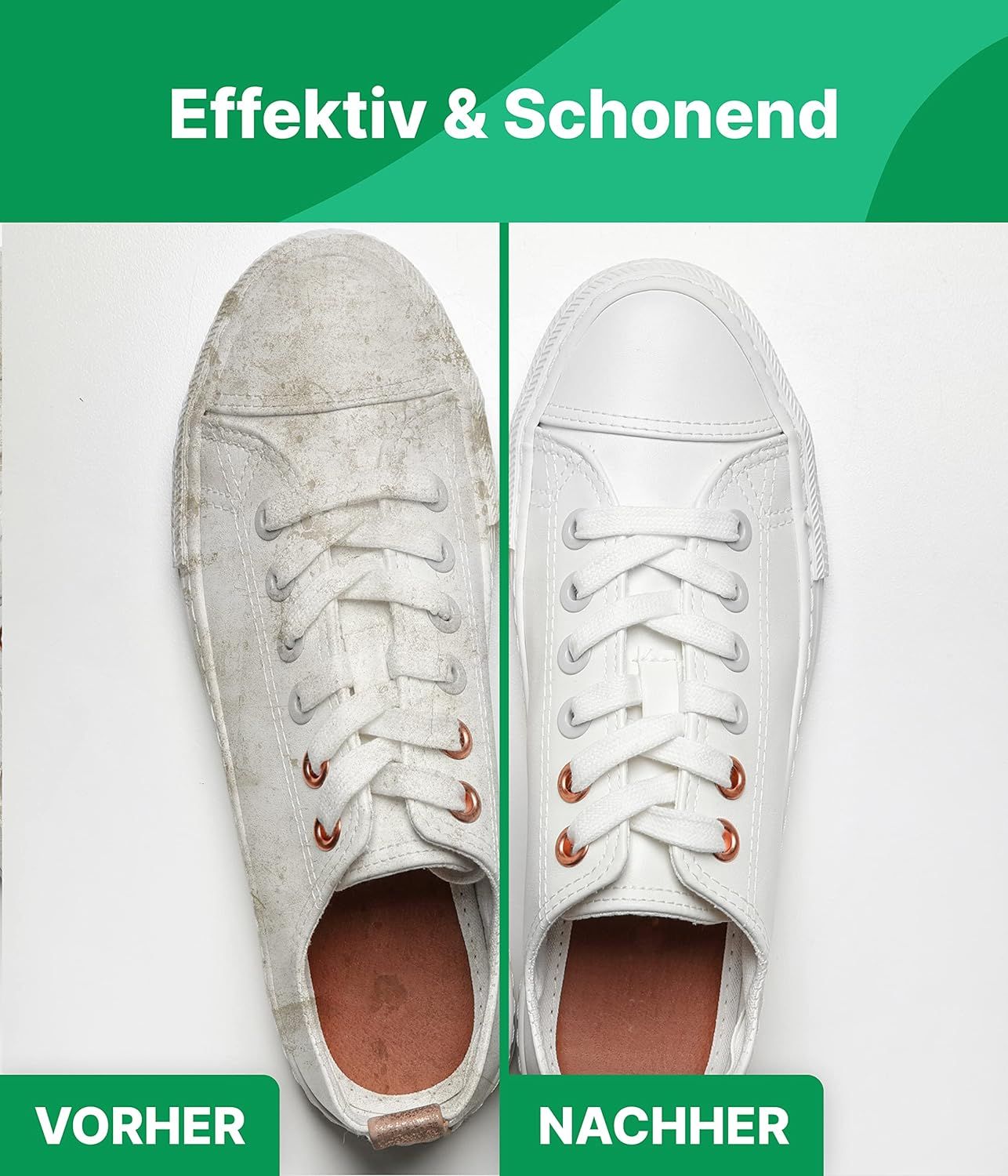 Emma Grün® Schuh-Reinigungsset mit Sneaker Reiniger & Imprägnierspray inkl. Schuhbürste