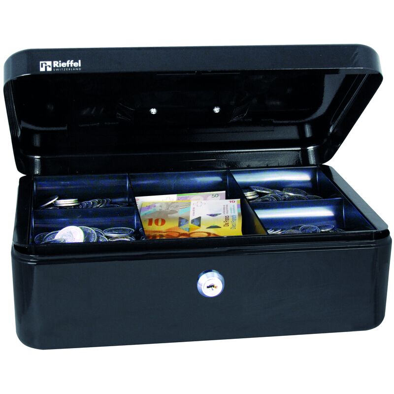 Rieffel Geldkassette, 30 x 21.7 x 10 cm, schwarz, 30 x 21.7 x 10 cm, schwarz