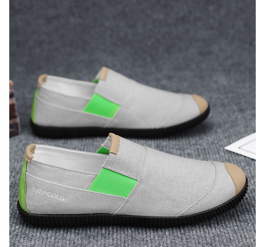 HANO - Color Block Canvas Slip-Ons / Slide Sandalen
