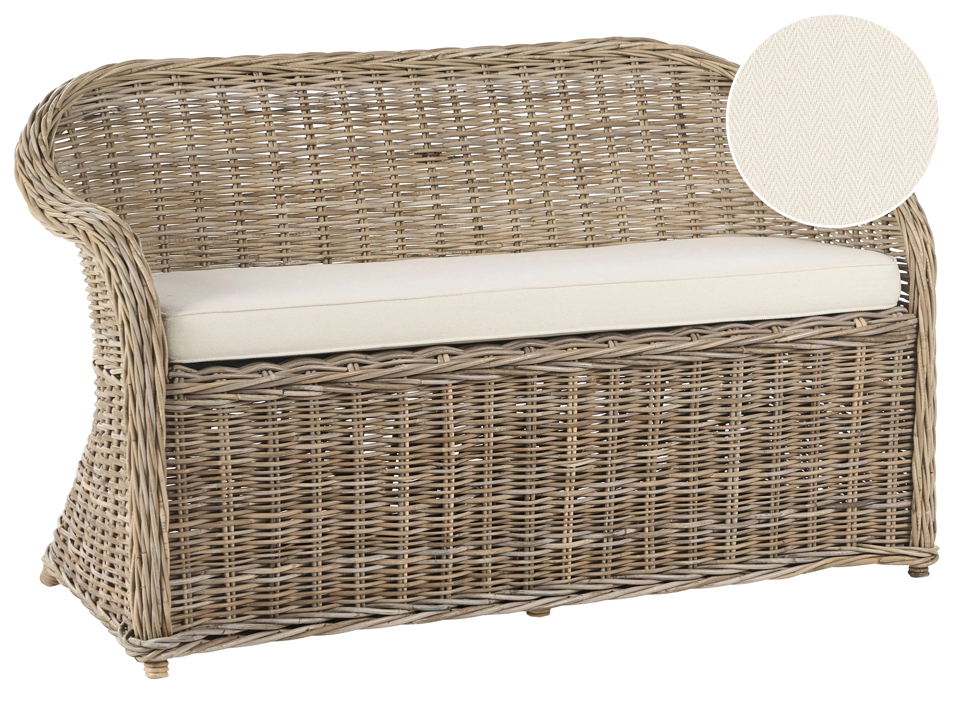 Tuinbank met zitkussen SUSUA 141 cm Rotan Natuurlijk