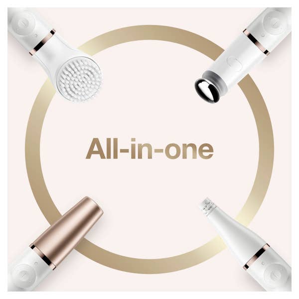 Braun FaceSpa Pro SE912 All-in-One Beauty-Gerät zur Gesichts-Epilation, Weiß/Bronze