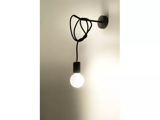 Sollux EDISON Applique murale à 1 ampoule noire, E27