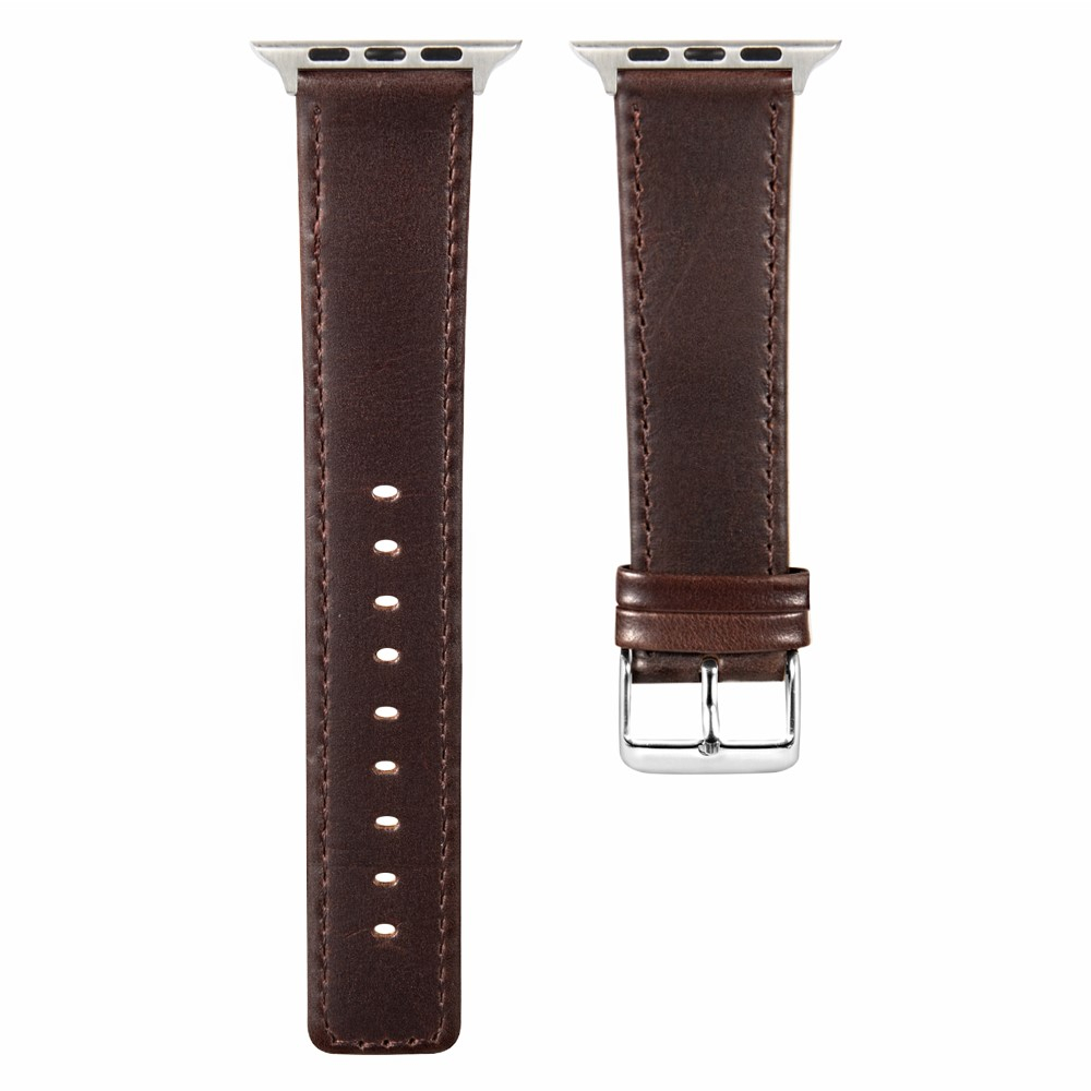 Apple Watch (49/46/45/44 mm) Echtleder Retro Armband mit Dornschliesse (Gelenkumfang: 155-225mm) - Dunkelbraun