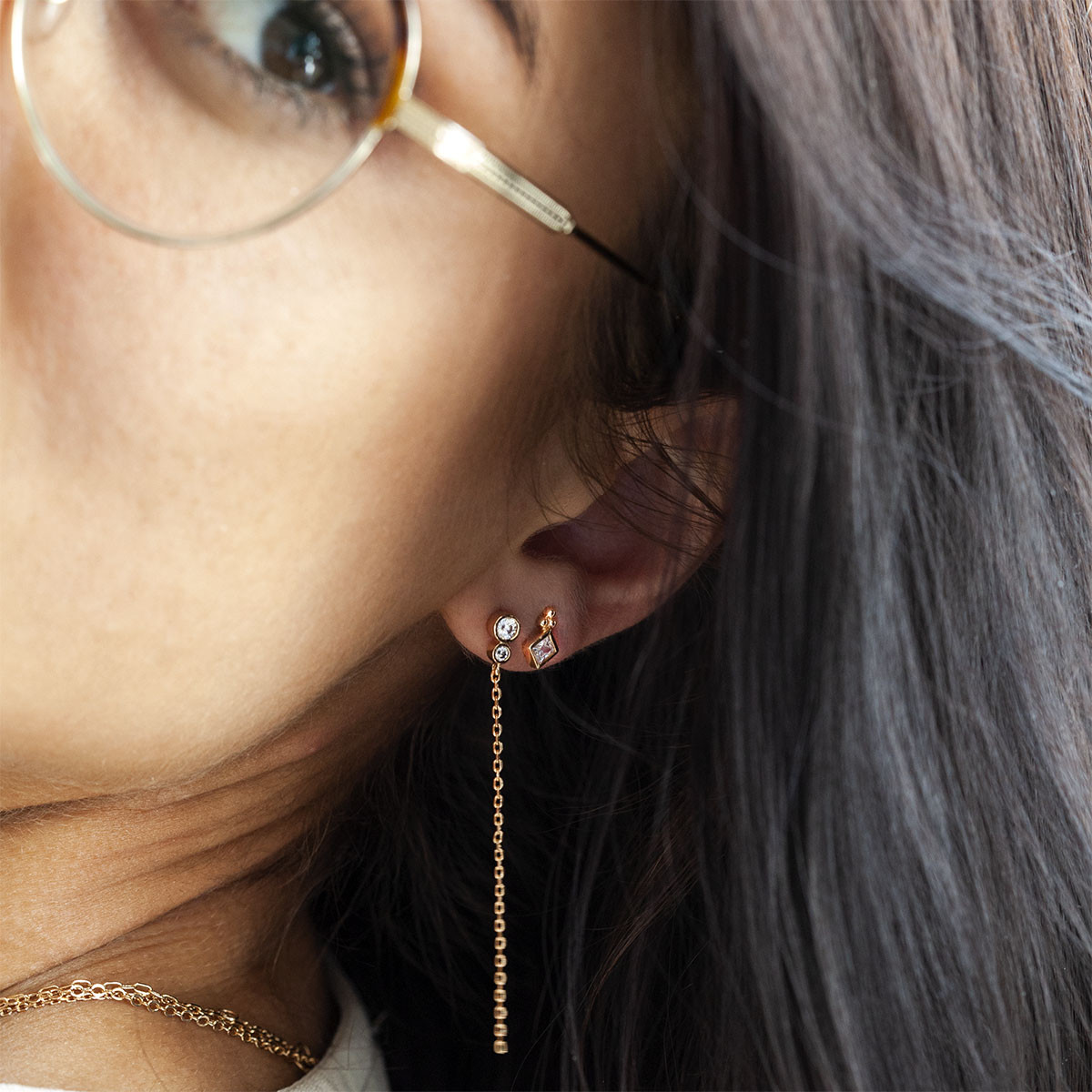 Boucles d'oreilles plaqué or zirconias