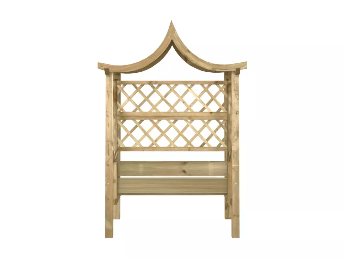 Pergola de jardin avec toit et banc Bois de pin imprégné