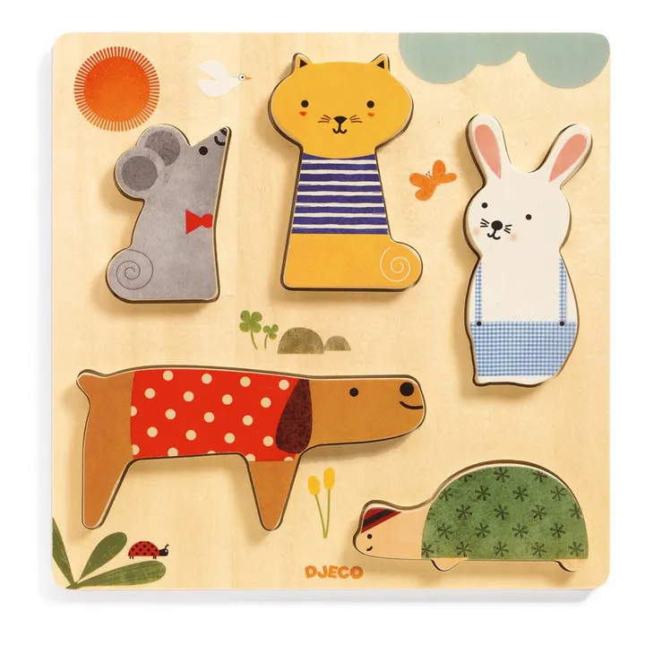 Djeco Puzzle animaux Woodypets - 5 pièces