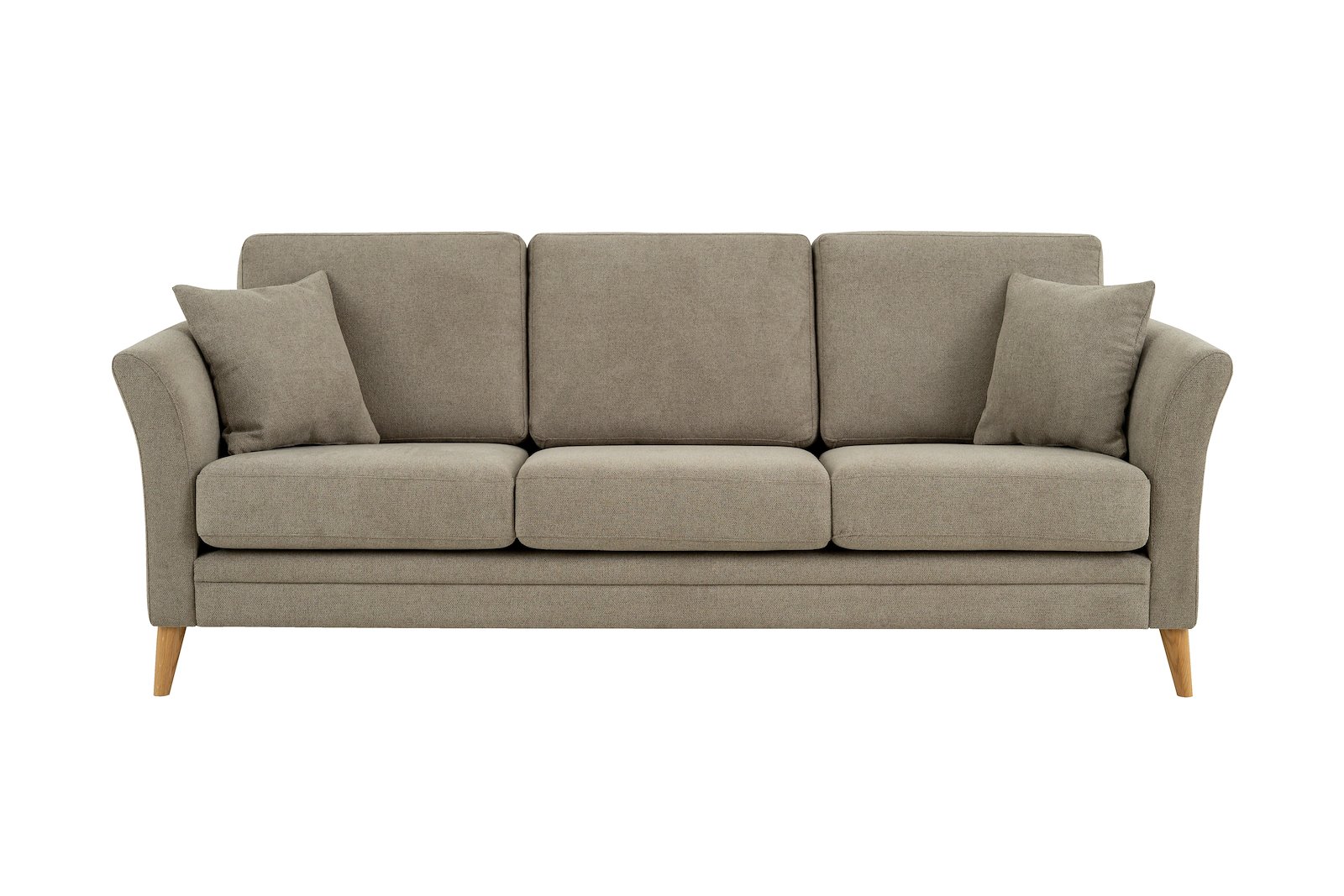 Eden 3-seter sofa Tekstil Brooklyn 9 Cappuccino med ben i eik natur (15137).