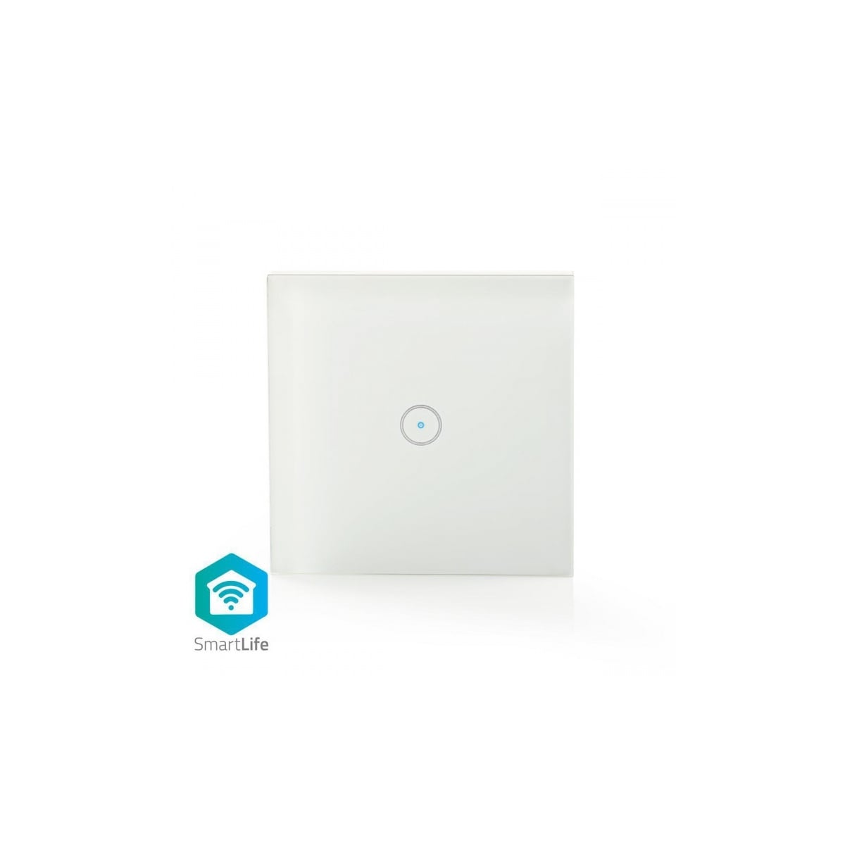 Nedis SmartLife Veggbryter | Wi-Fi | Enkelt | Wall Mount | 1000 W | Android™ / IOS | Glass | Hvit