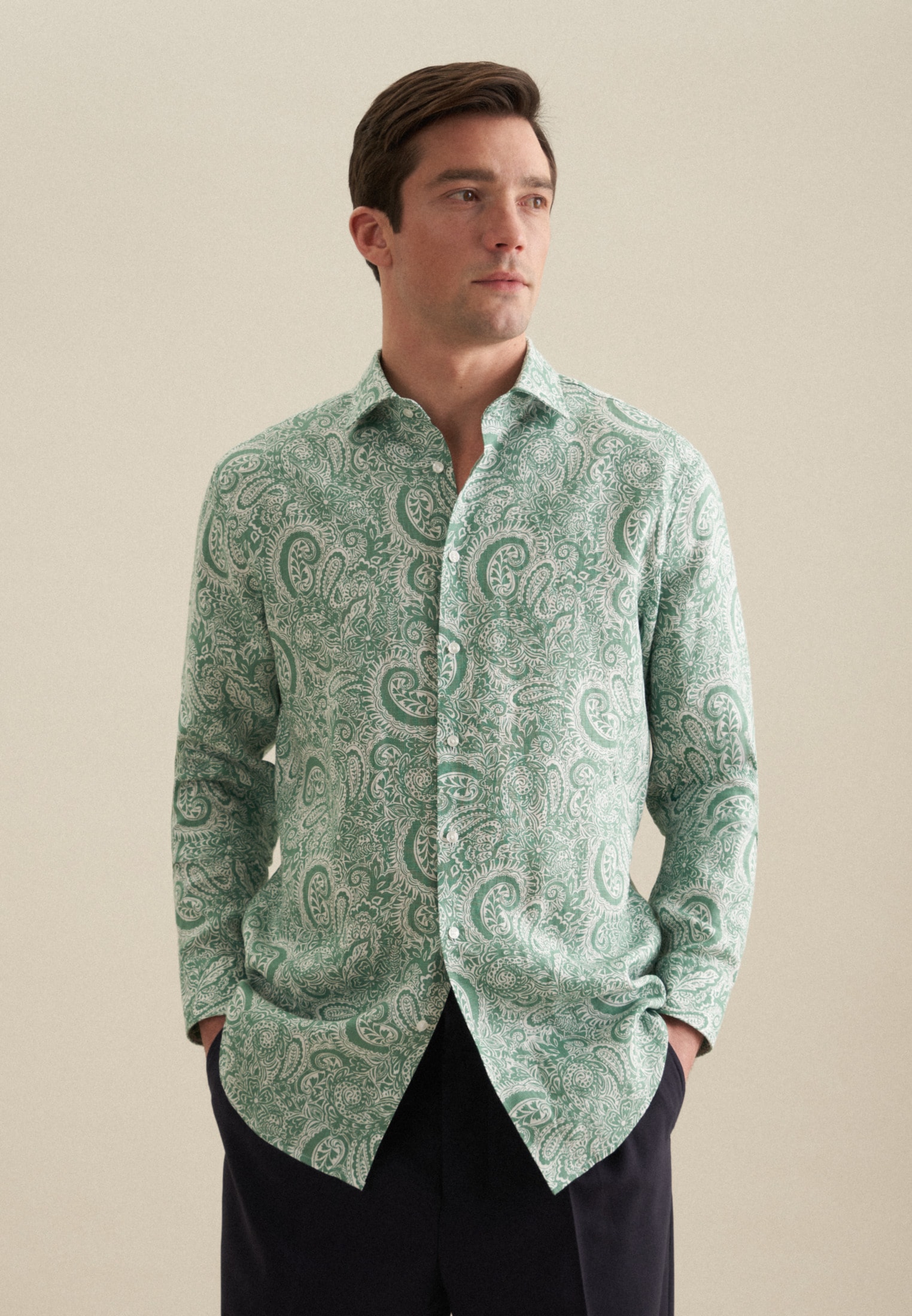 seidensticker Businesshemd »Regular«, Regular 1/1 Kentkragen Paisley