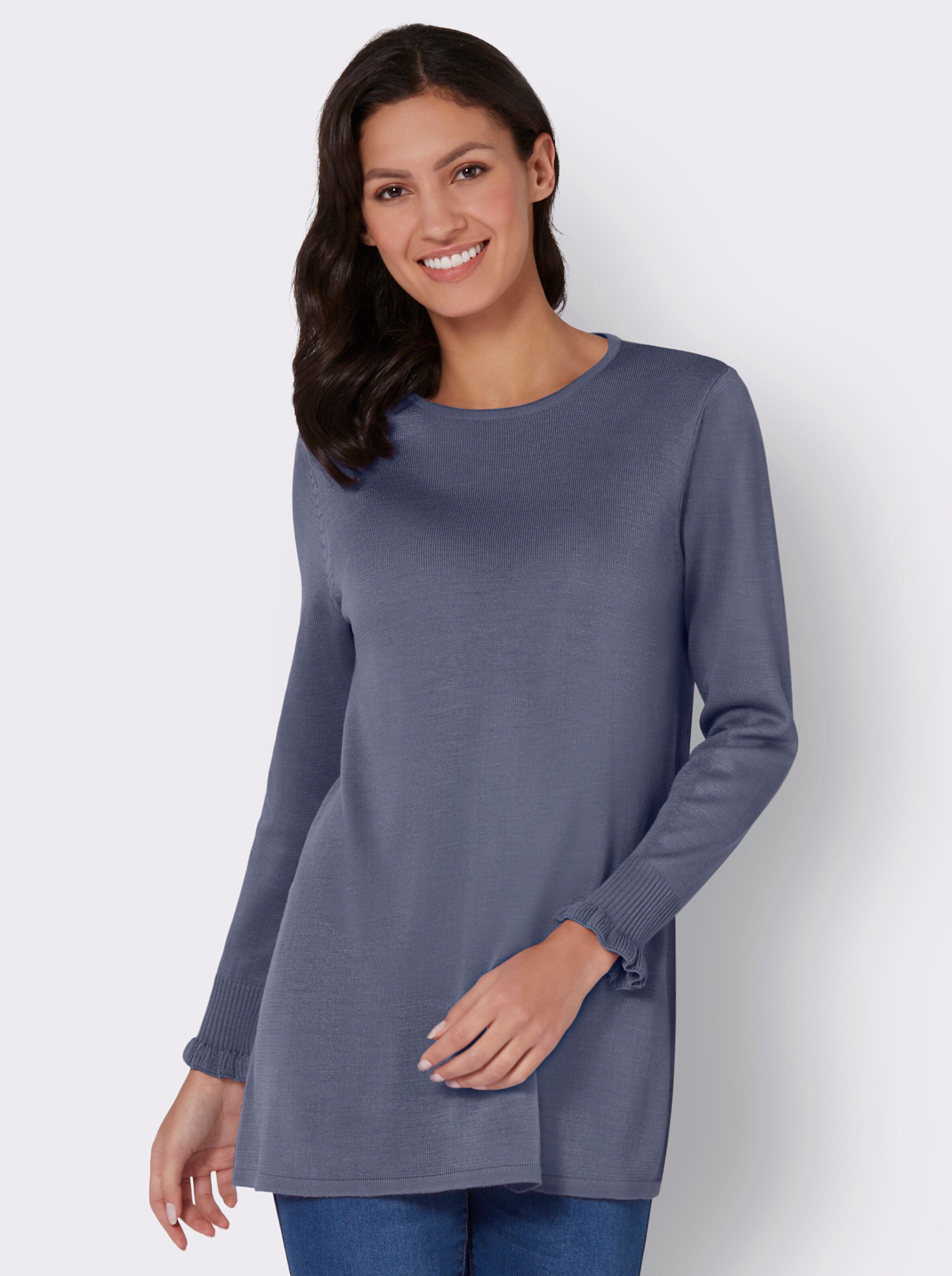 Longpullover in ausgestellter Form