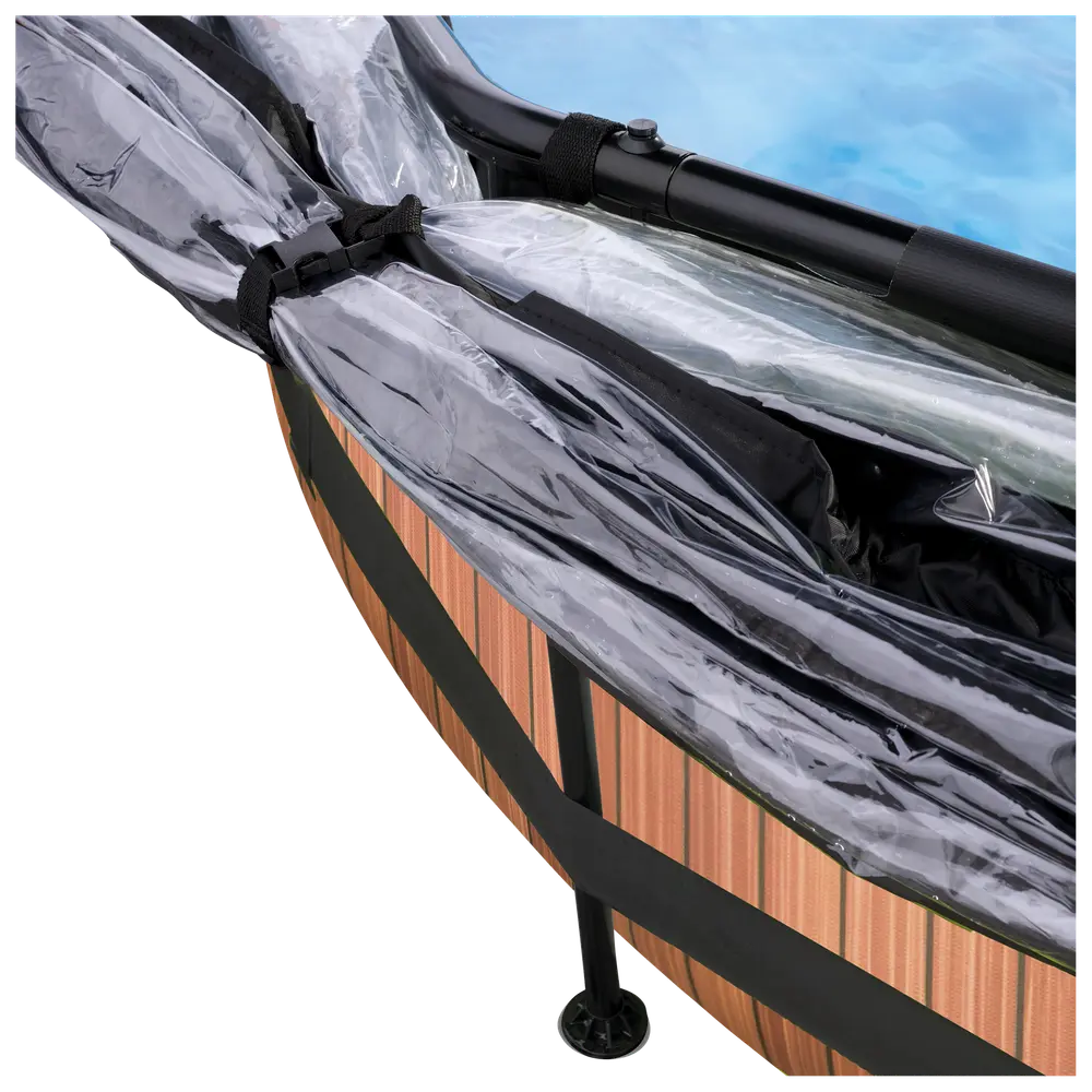 EXIT TOYS Pool Ø244x76 cm med pumpe og skærm - brun