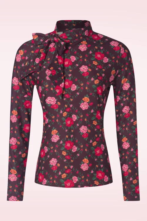Vixen Floral bow top in multi