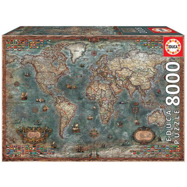 Educa Puzzle Mapa Histórico do Mundo 8000 Peças - 18017