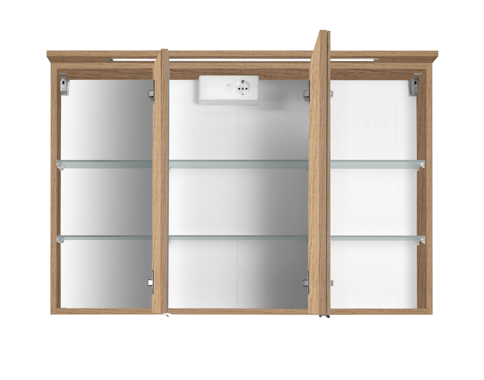 3D-Spiegelschrank BOLOGNA - Wotaneiche - 100 cm breit