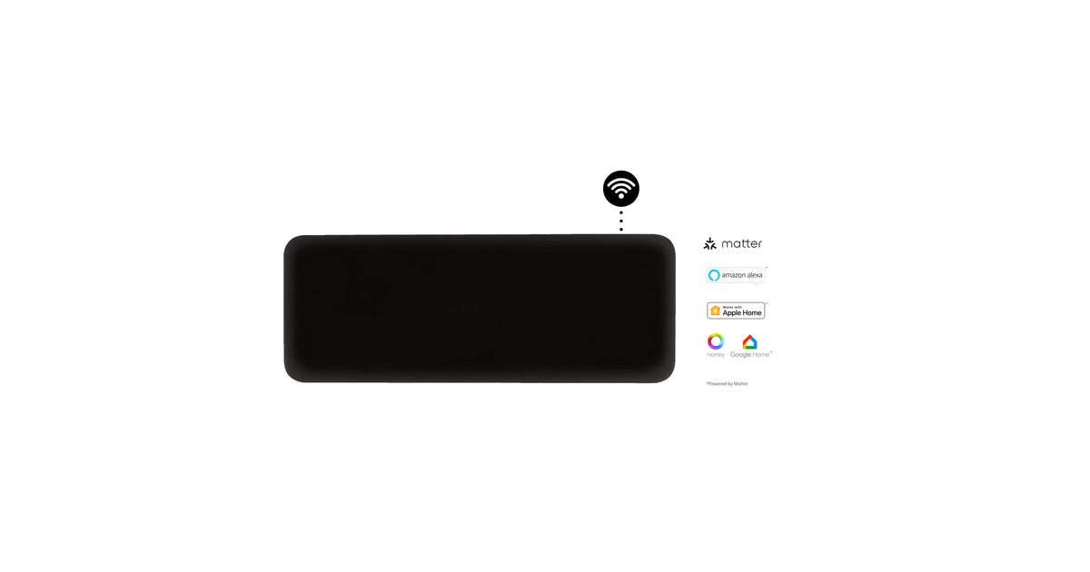 MillSteel WiFi paneelverwarming PA1300WIFI4 Black, 1300 Watt convector  (Zwart, wifi 2,4 GHz (wifi 6), Bluetooth 5.2, Zigbee 3.0 + App)