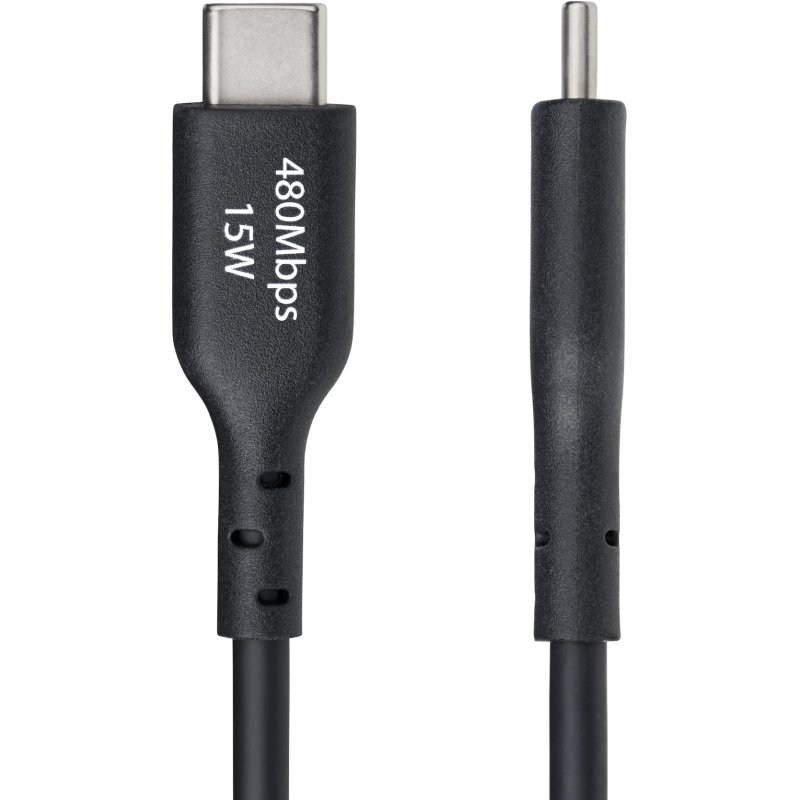 StarTech.com Câble de Charge USB-A vers USB-C de 30 cm, Charge et Synchronisation, 3A, USB 2.0, Gaine TPE - Cordon de Charge USB Noir