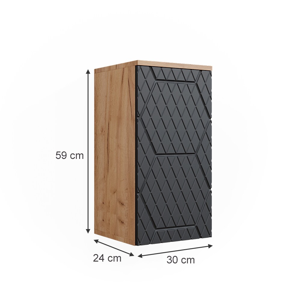 Vicco Hängeschrank Irma Eiche Anthrazit 30 x 59 cm 2 Fächer Badezimmer