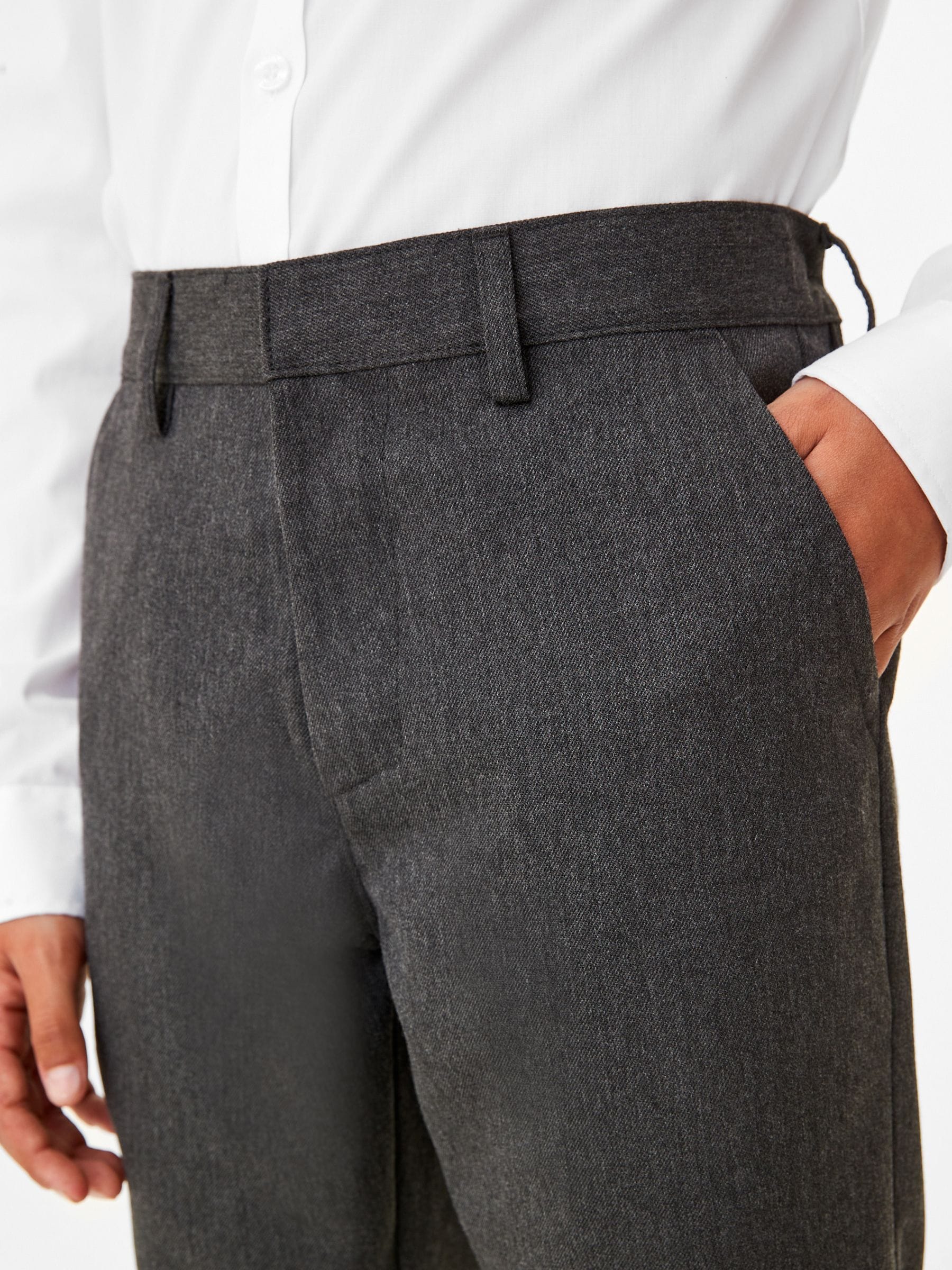 Grijs - Schoolbroek met rechte pijpen (3-17jaar)