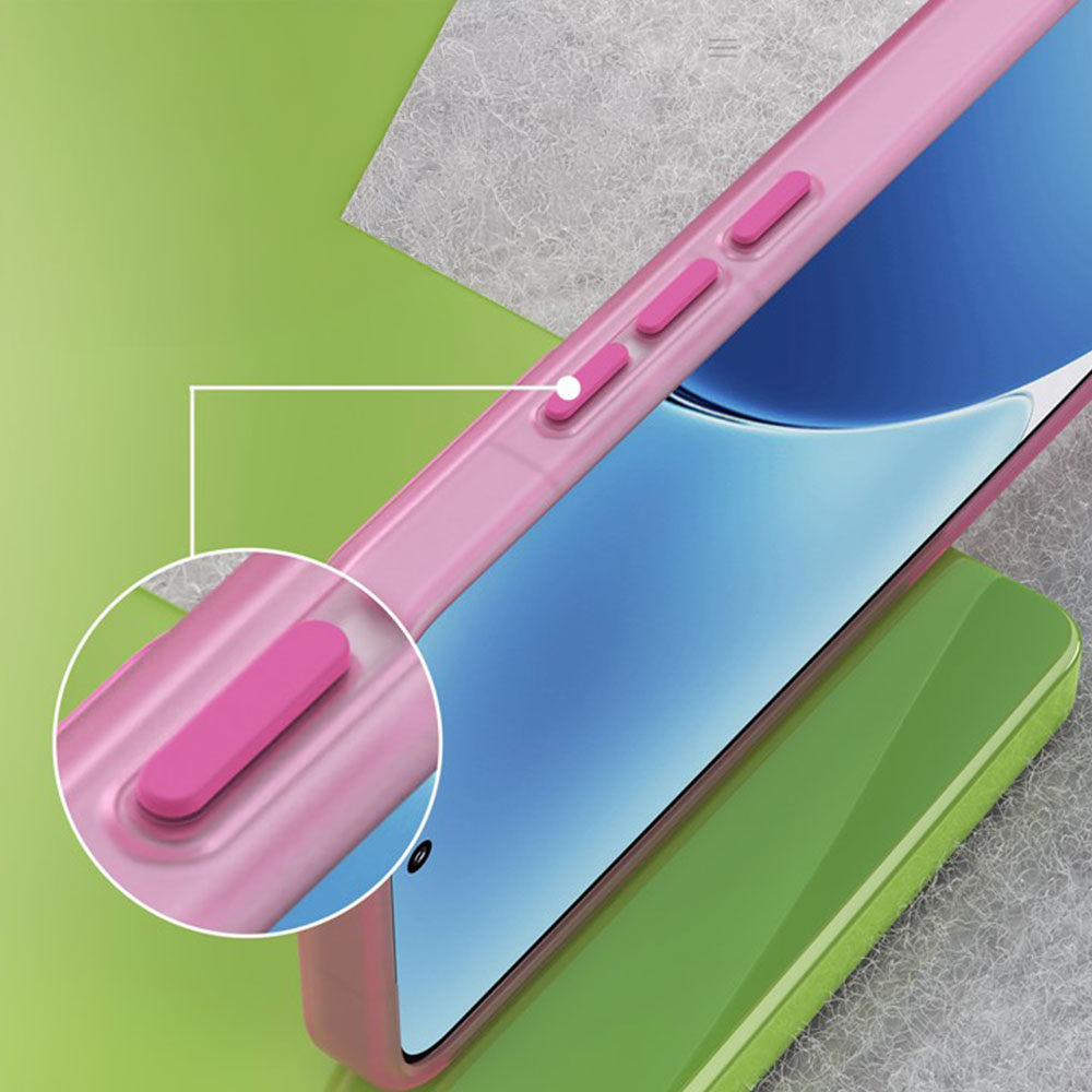 Xiaomi 15 Hybrid Hülle TPU Bumper Slim Design MagSafe-Modul Matt - Pink / Transparent