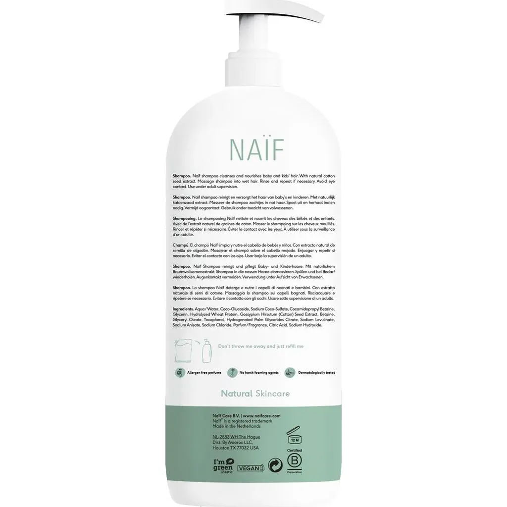NAÏFNAÏF   Pflegendes Shampoo für Baby & Kind 200ml 500ml