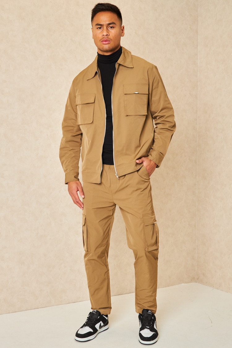Ensemble camel veste + pantalon cargo