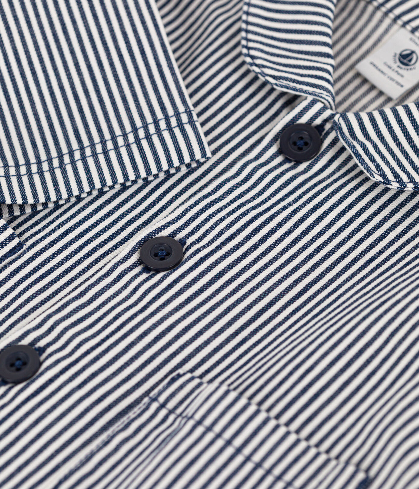 Veste courte bébé en toile rayée