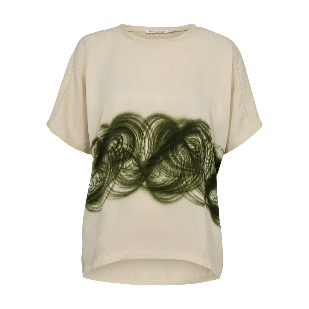 Rabens Saloner  Maggi t-shirt - Olive chalk combo