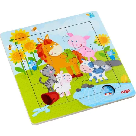 HABA 303767 Holzrahmen-Puzzle Tierfreunde