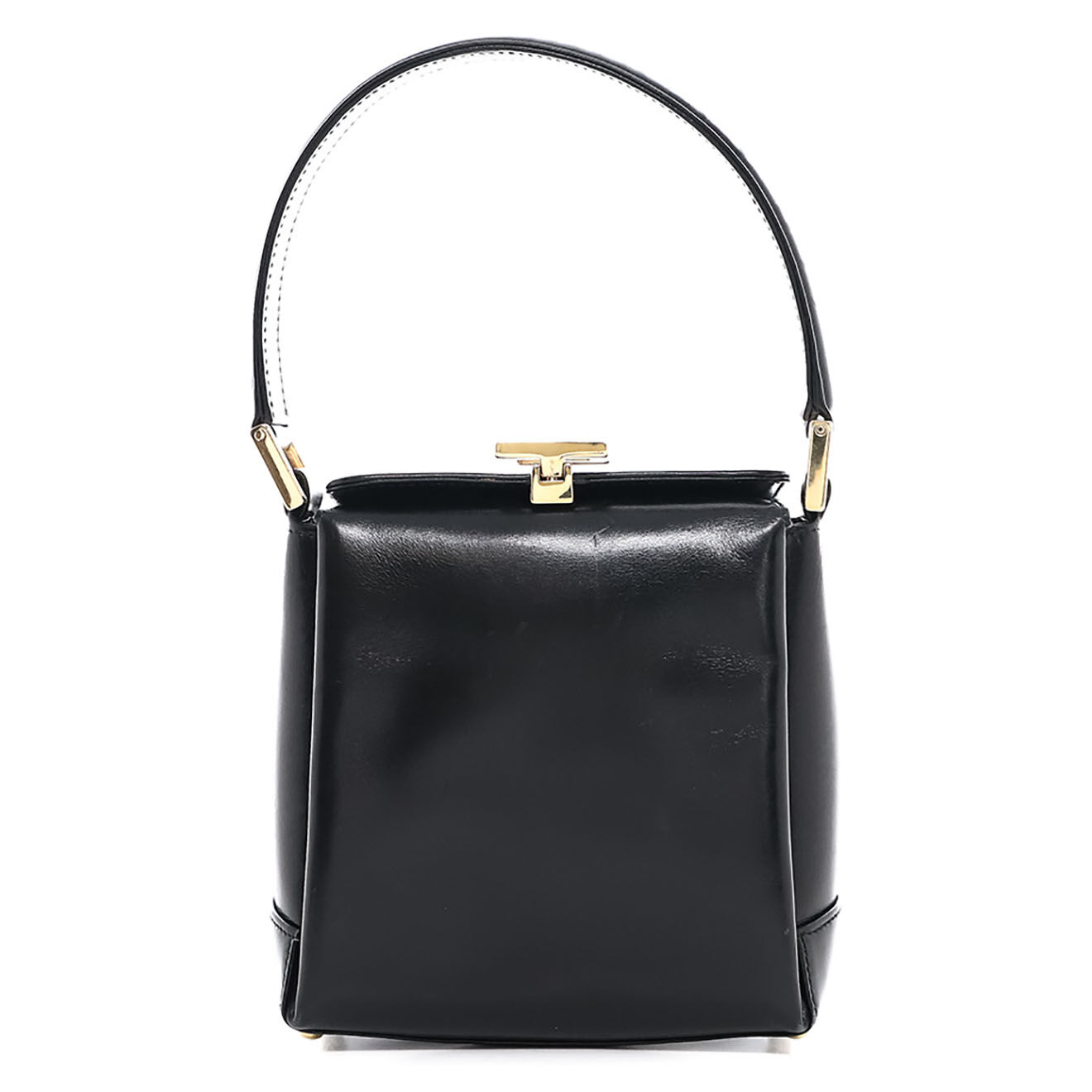 Gucci Sac à main Vintage en Cuir d'Agneau lisse noir - Bon état - L.14 cm