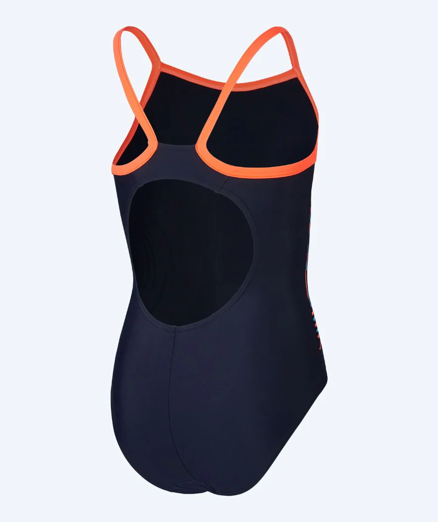 Speedo badedragt til piger - Plastisol Placement Muscleback - Mørkeblå/orange