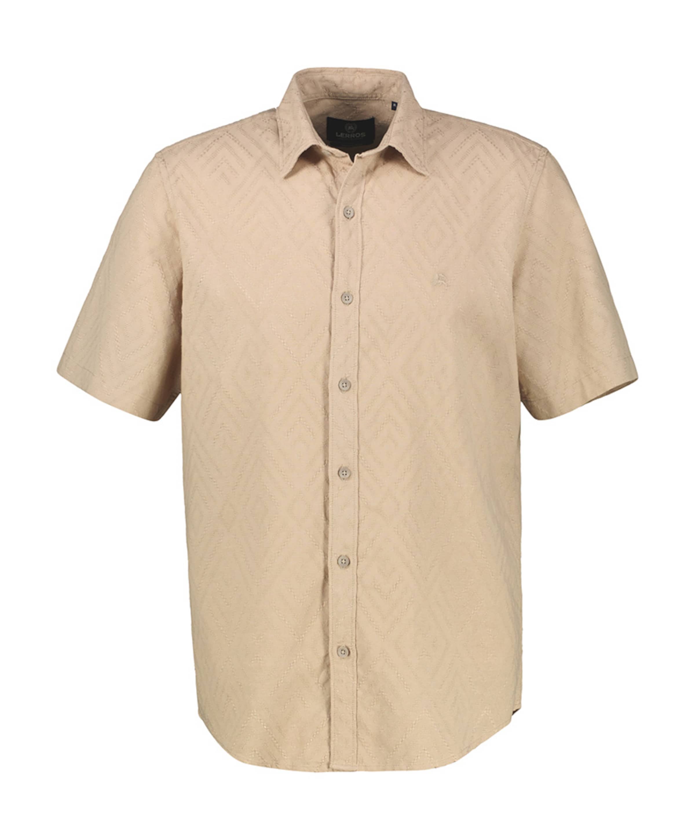 Lerros Heren overhemd korte mouw beige