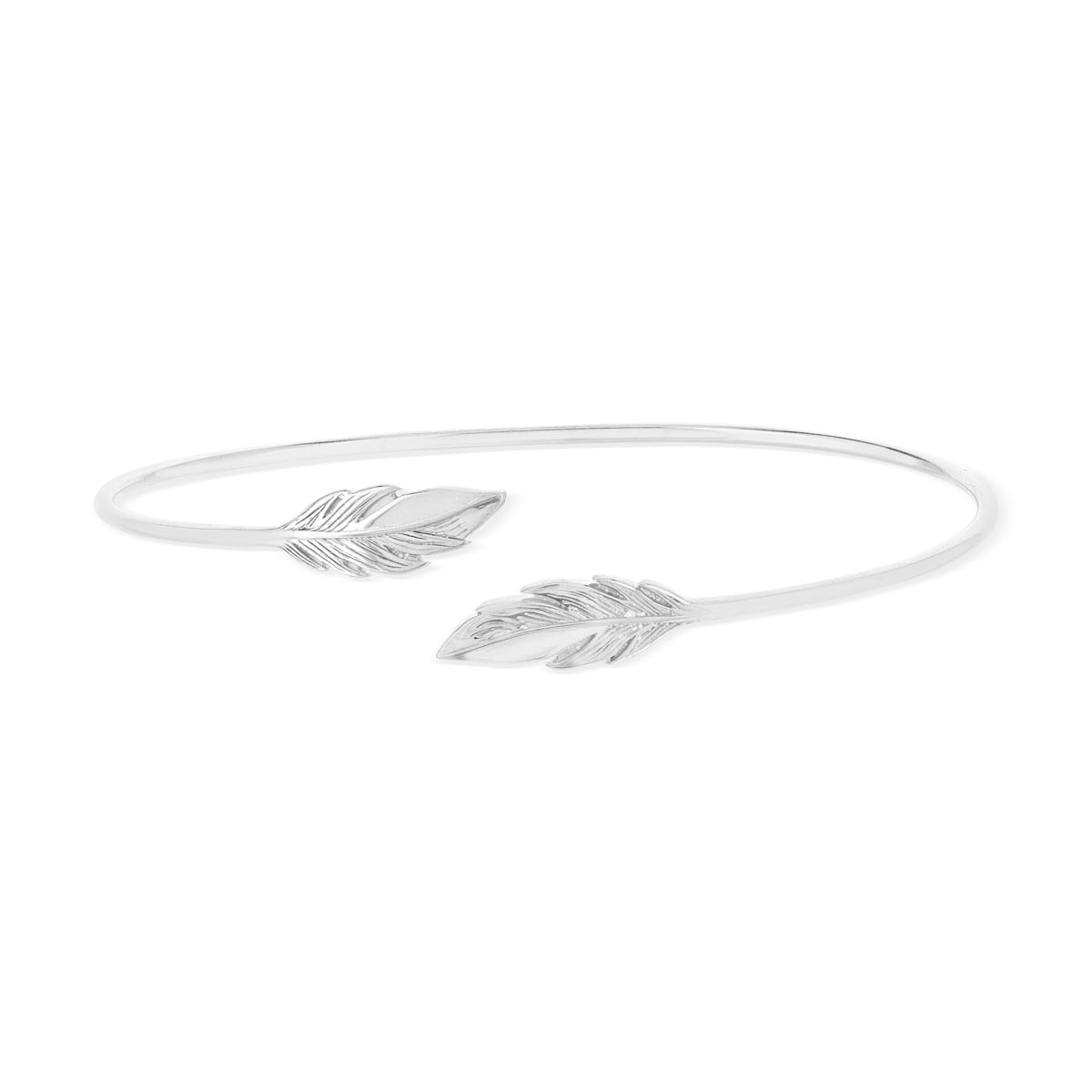 Bracelet argent 925 motif plume 56 mm
