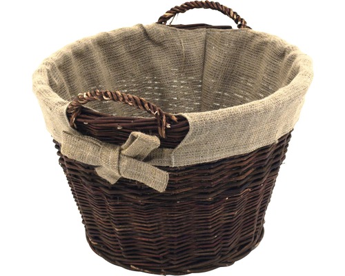 Wilgen tuinmand met jute voering, Ø50cm, bruin