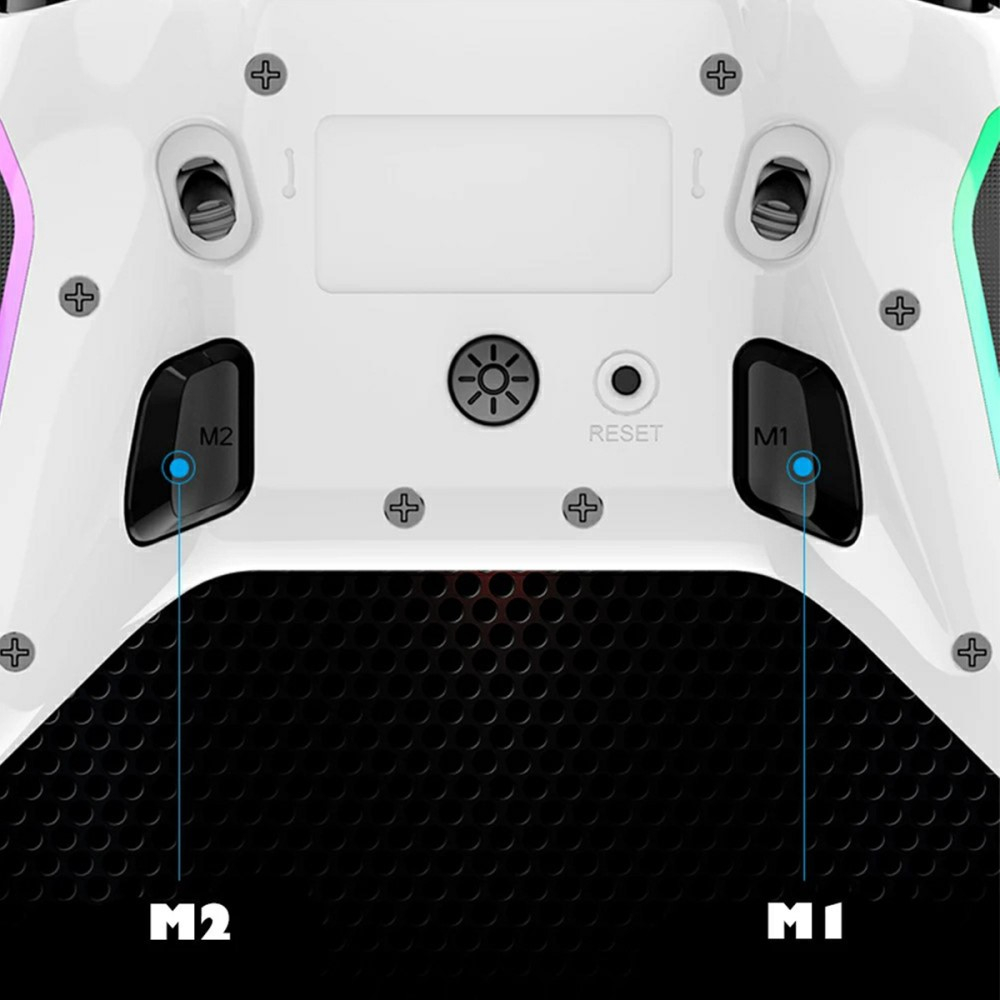 Bluetooth Gaming Controller Gamepad mit RGB LED für Smartphones / Nintendo Switch / Windows (iOS / Android) (500mAh) - Schwarz / Weiss