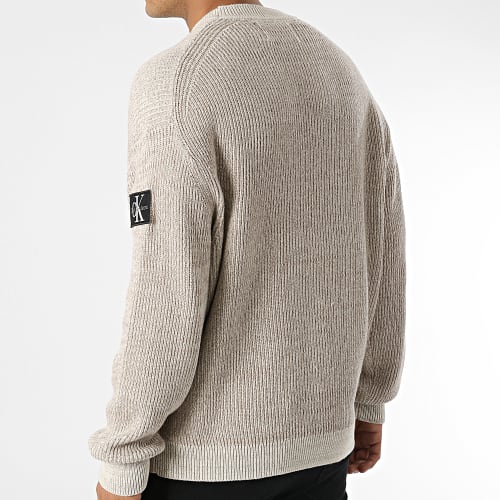 Pull Badge Plated 1685 Beige Chiné