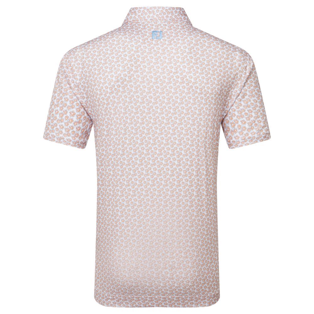 Floral Sketch Print Pique Herre Oransje/Hvit