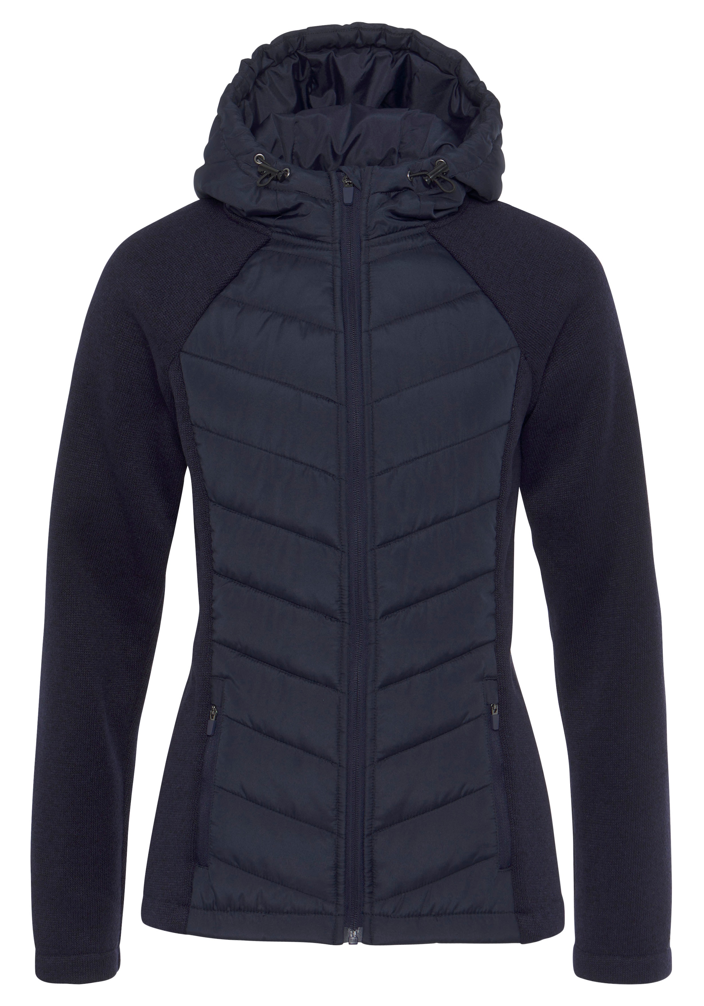 Vivance Steppjacke mit Kapuze mit Strickfleece-Ärmeln