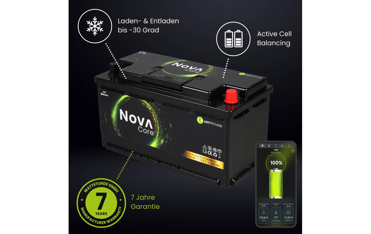 Batterie NOVA Core 100 Ah LiFePO4<br>Batterie mit langer Lebensdauer