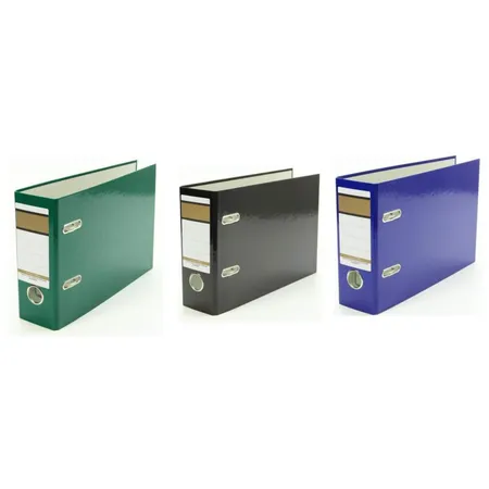 Livepac Office Ordner DIN A5, quer, 75 mm breit, 3 Stück je 1x in blau, rot und schwarz