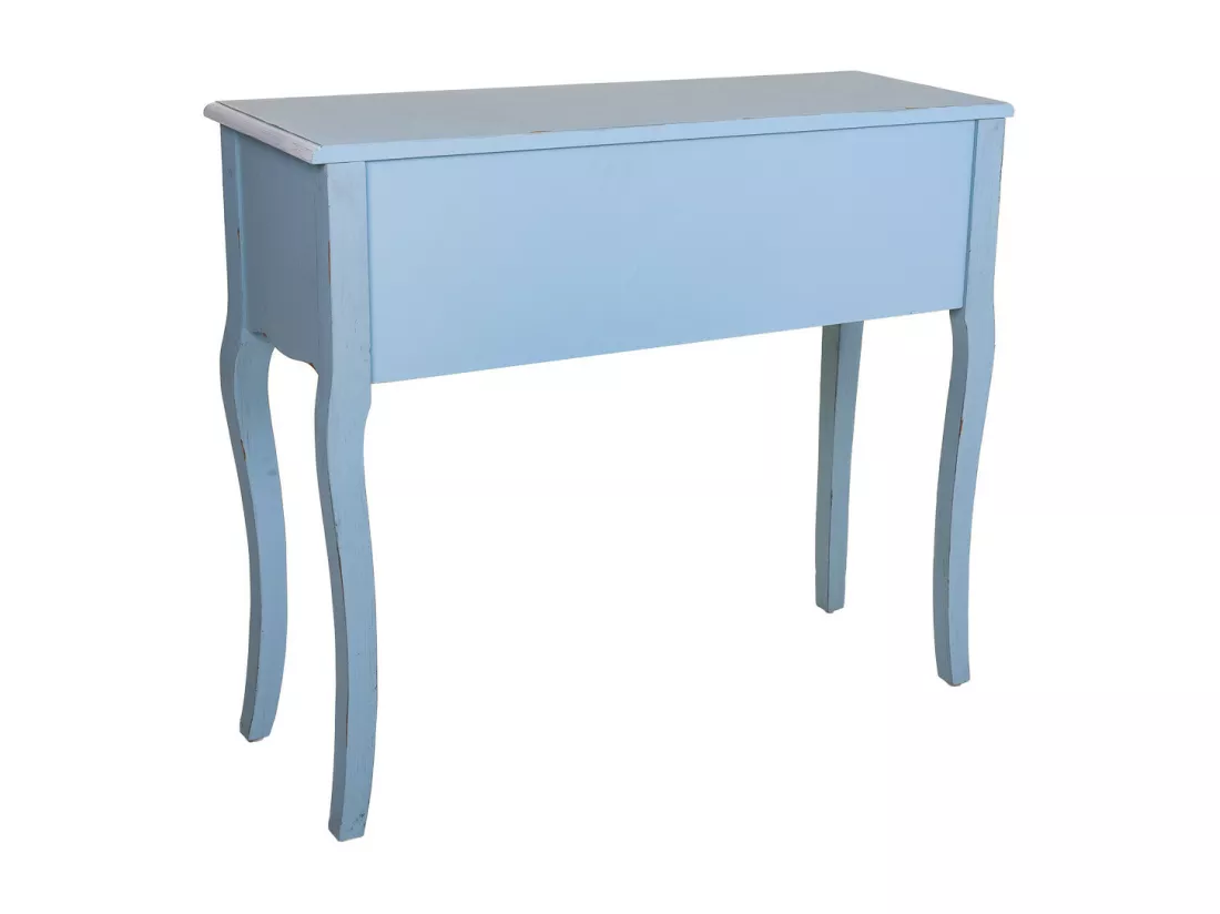 Console en bois bleu 90x33x77h