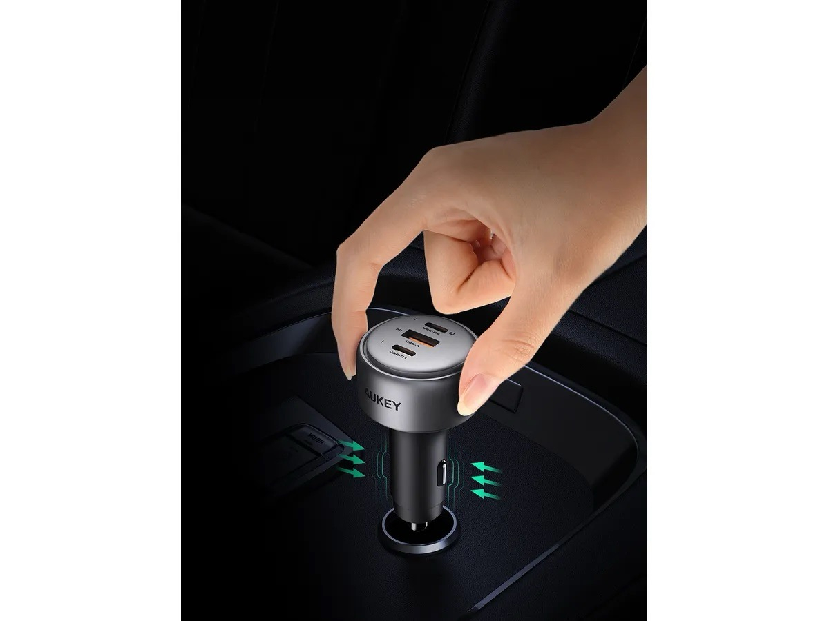 (165W) Pathfinder Dual USB C / USB A Auto KFZ Ladegerät Car Charger Schnellladegerät für Zigarettenanzünder Power Delivery (CC-P4) - Silber