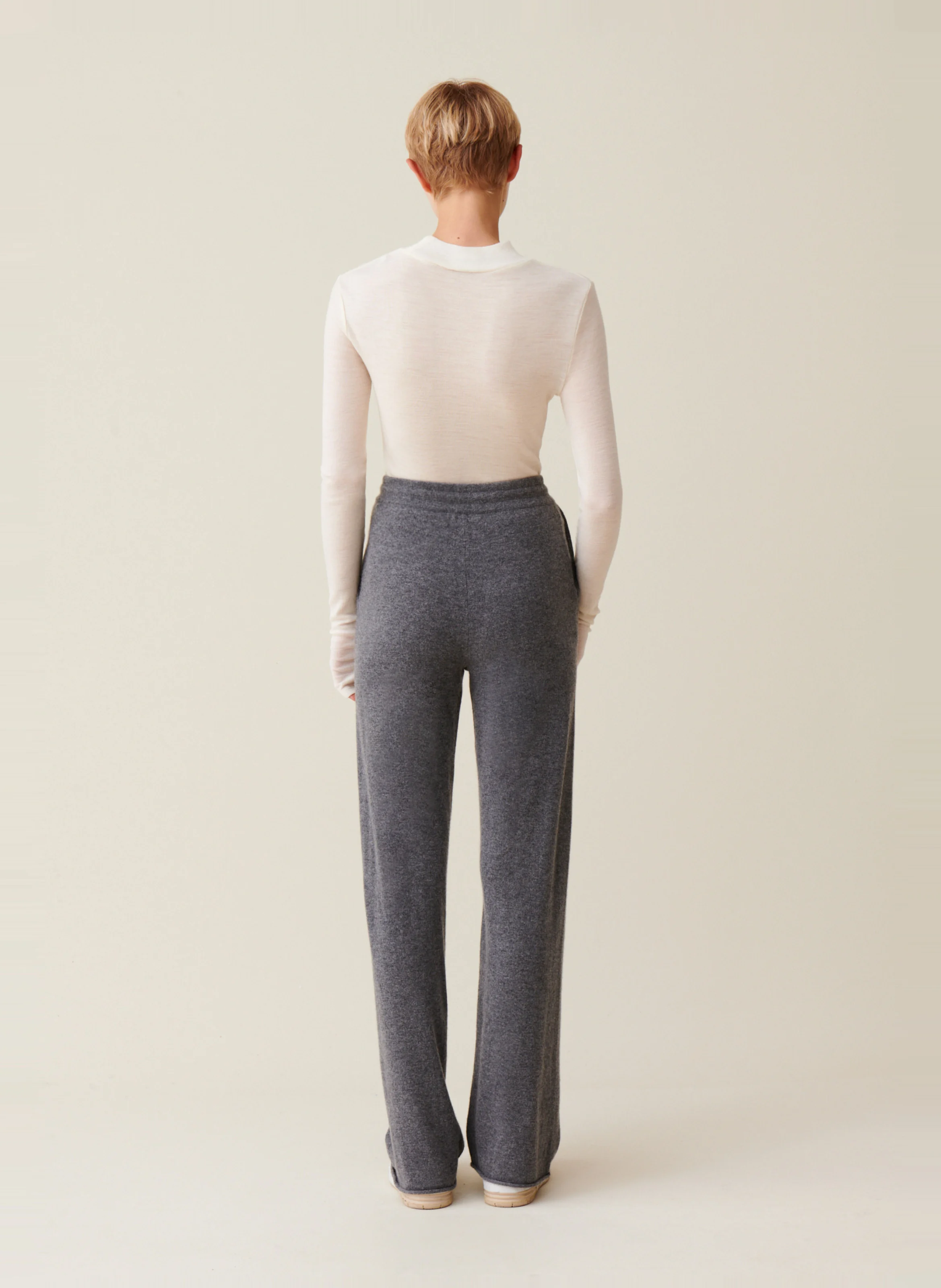 Pantalon fluide en cachemire | Gris