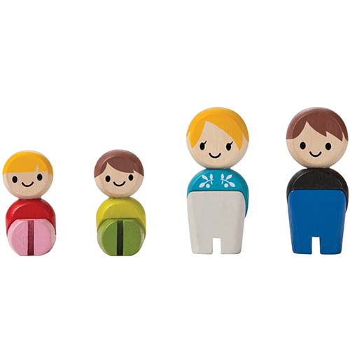 Plan toys poppenhuispoppen witte familie 4 st - 6 cm