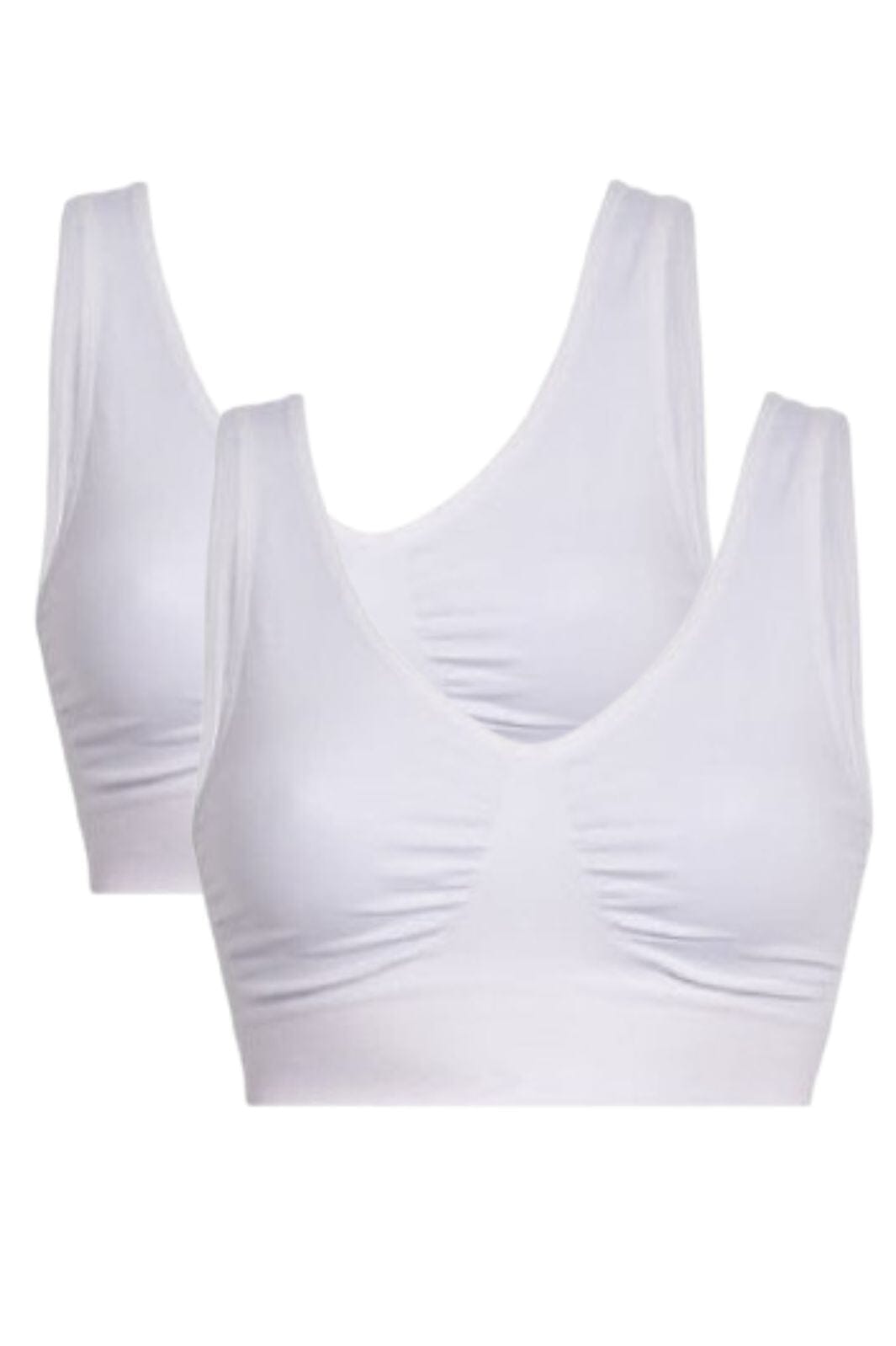 Soft basic Soffi Bra top wide strap 2 pak white