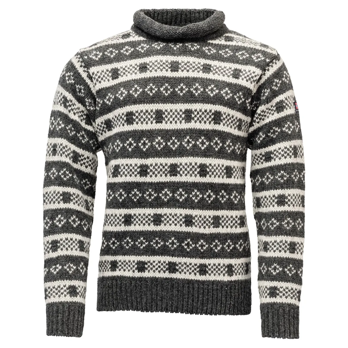 Devold Unisex Alnes Wool Roll Neck Anthracite/Grey Melange
