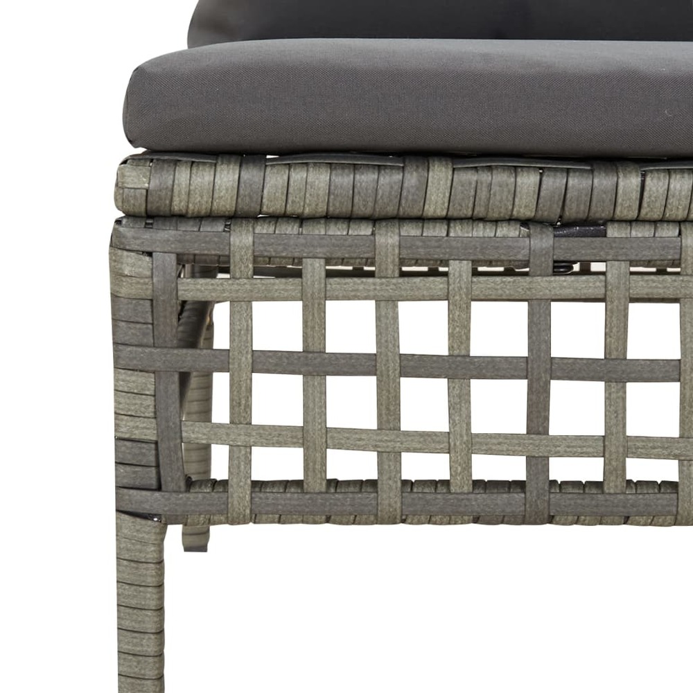 Salon de jardin meuble d'extérieur ensemble de mobilier 12 pièces avec coussins gris résine tressée
