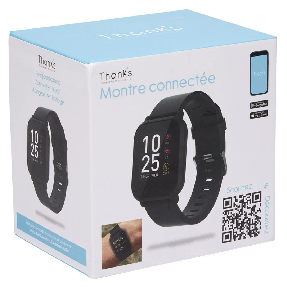 Montre connectée Thanks noire