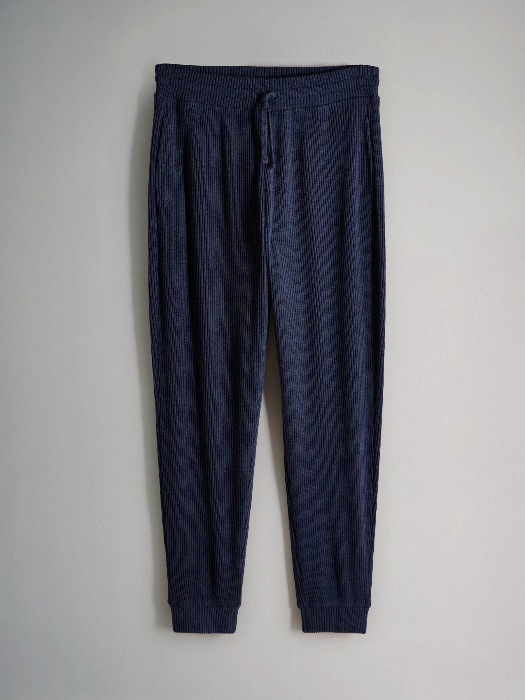 Marineblauw - The Set Soft Rib Crew Neck Sweatshirt and Cuffed Joggers Lounge Set